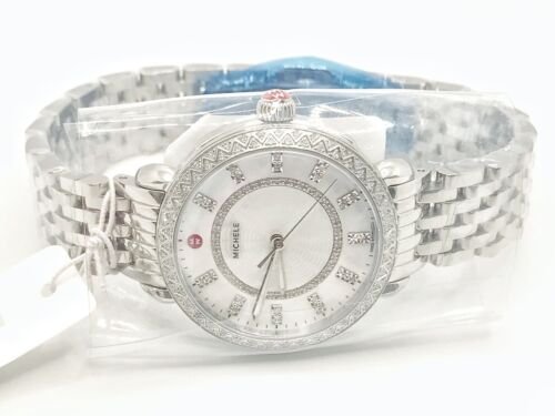 MICHELE Sidney Classic Stainless Steel Diamond 33mm Watch  display picture 1