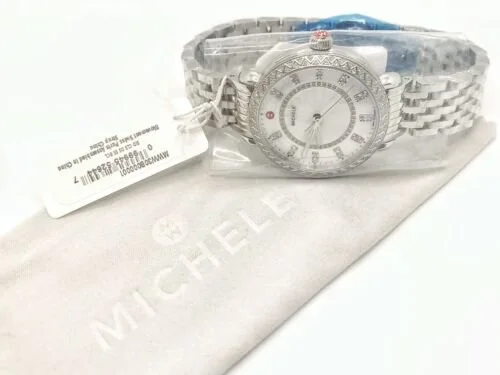 MICHELE Sidney Classic Stainless Steel Diamond 33mm Watch  display picture 2