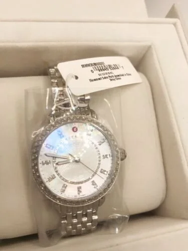 MICHELE Sidney Classic Stainless Steel Diamond 33mm Watch  display picture 3