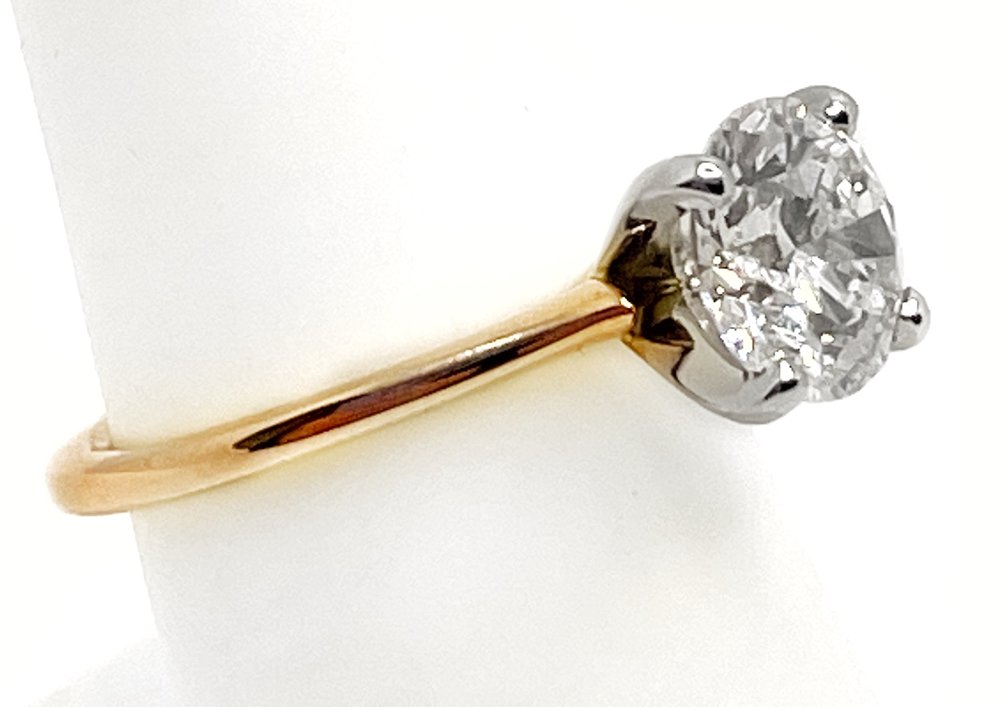 Blue Nile 14K Rose Gold GIA Certified Carat Diamond