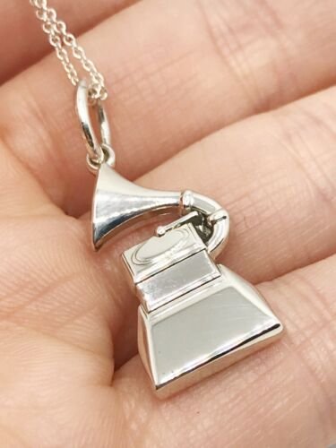 Tiffany & Co. Sterling Silver Gramophone Charm Necklace 18 Chain —  DeWitt's Diamond & Gold Exchange