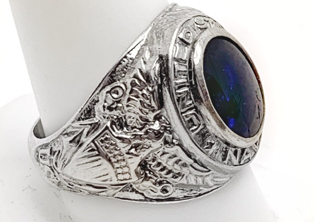 Vintage US Navy Sterling with Blue Stone Ring — DeWitt
