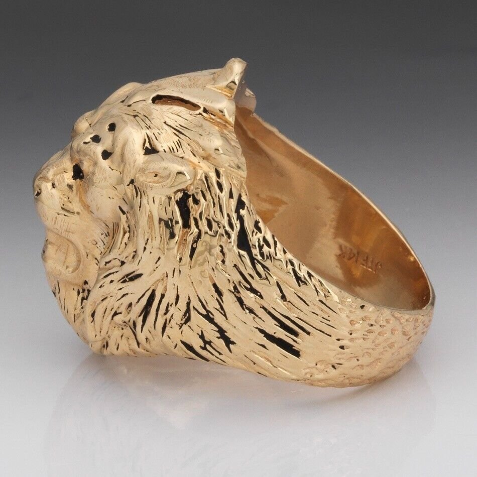 14K Yellow Gold Lion Head Ring — DeWitt's Diamond Gold Exchange