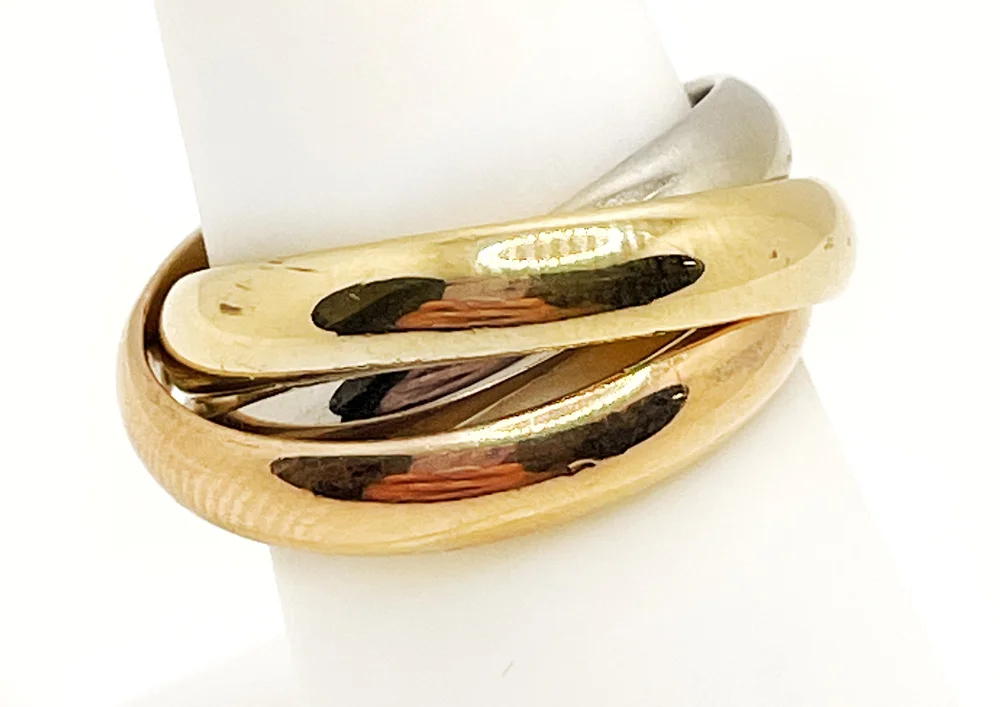 Cartier Tri-Color Trinity Rolling Ring — DeWitt's Diamond Gold Exchange