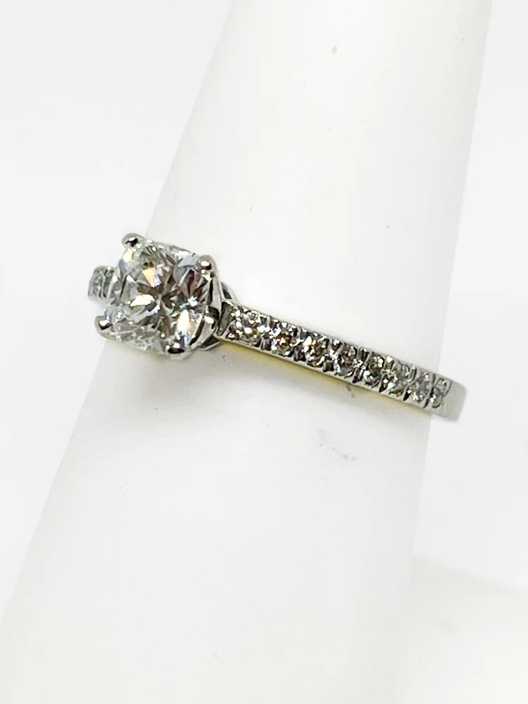 Tiffany & Co. Platinum 0.64 Carat Square Cushion Engagement Ring 