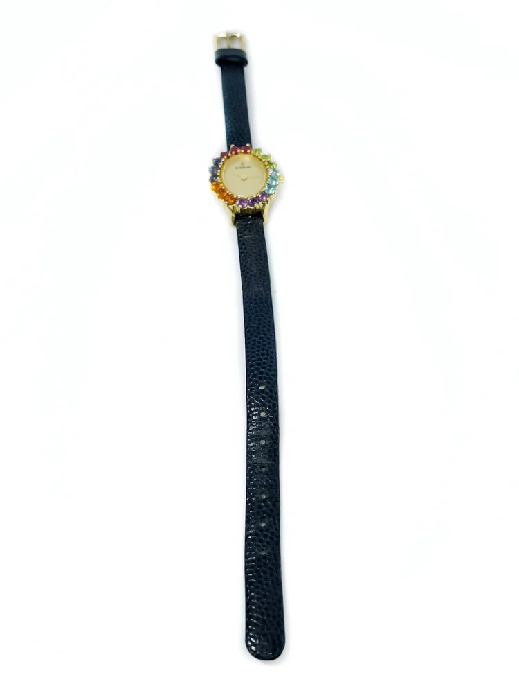 Stern 18K Wrist Watch with Multicolor Semi Precious Gemstone