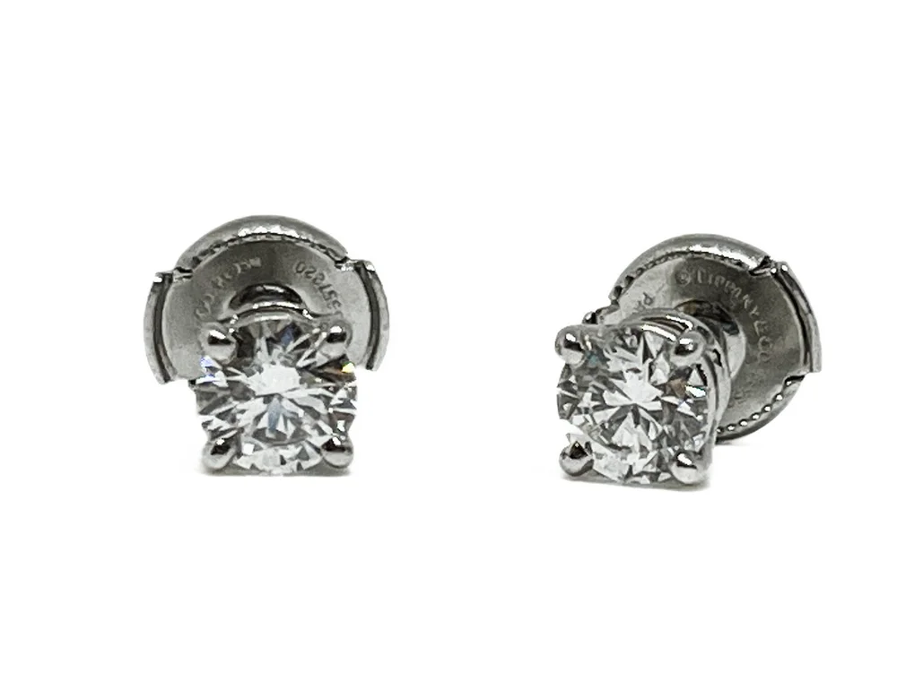 Tiffany Platinum Carat Total Weight Diamond Stud