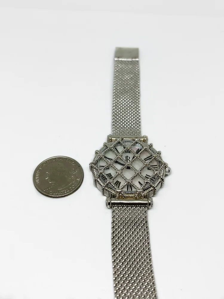 Judith Ripka Sterling Silver Mother of Pearl Isola Watch  display picture 2