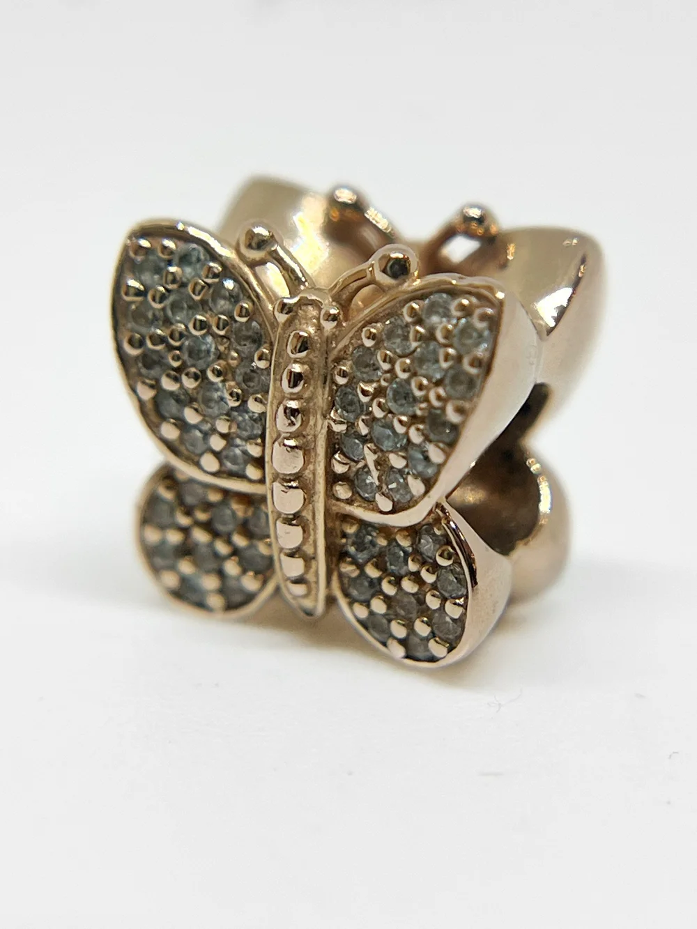 Pandora Rose Gold Plated Shining Butterfly Charm with Cubic Zirconia —  DeWitt's Diamond Gold Exchange