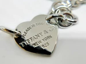 925 Sterling Tiffany And Co Heart Choker Necklace Tiffany Sterling