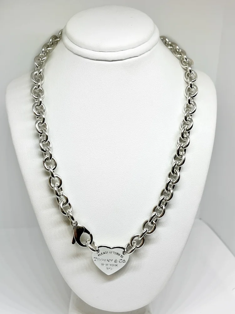 Tiffany Sterling Silver Return To Tiffany Heart Tag Choker Necklace — DeWitt's Diamond Gold Exchange
