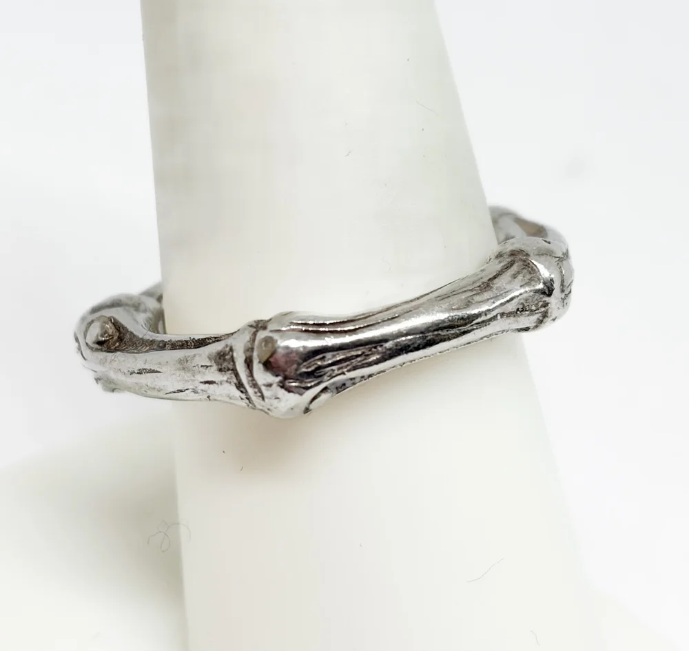 Tiffany & Co. 1996 Vintage Sterling Silver Bamboo Ring Size 7.75