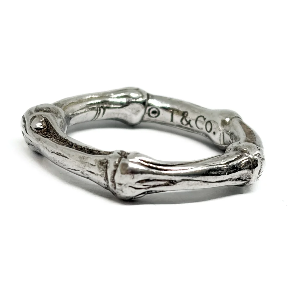 old tiffany 1996 バンブーリング　10〜11号　vintage Tiffany & Co. 1996 Vintage Sterling Silver Bamboo Ring Size 7.75
