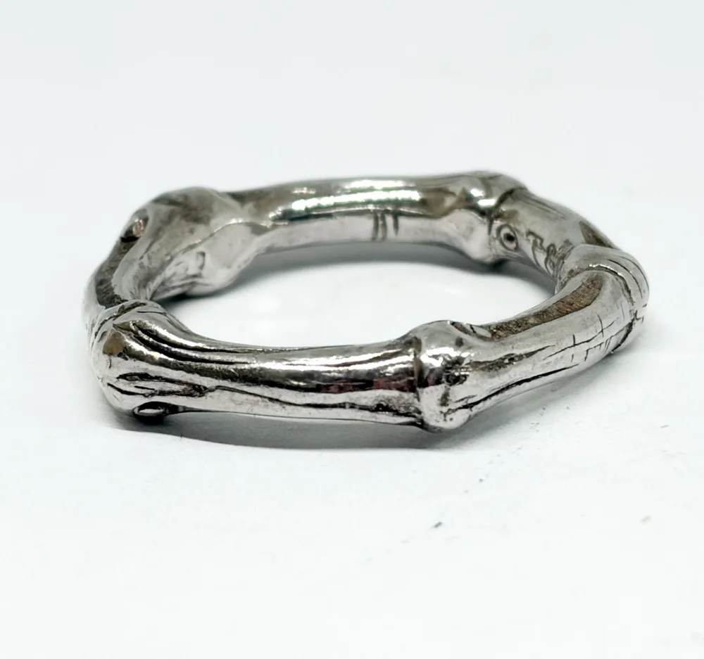 Tiffany & Co. 1996 Vintage Sterling Silver Bamboo Ring Size 7.75