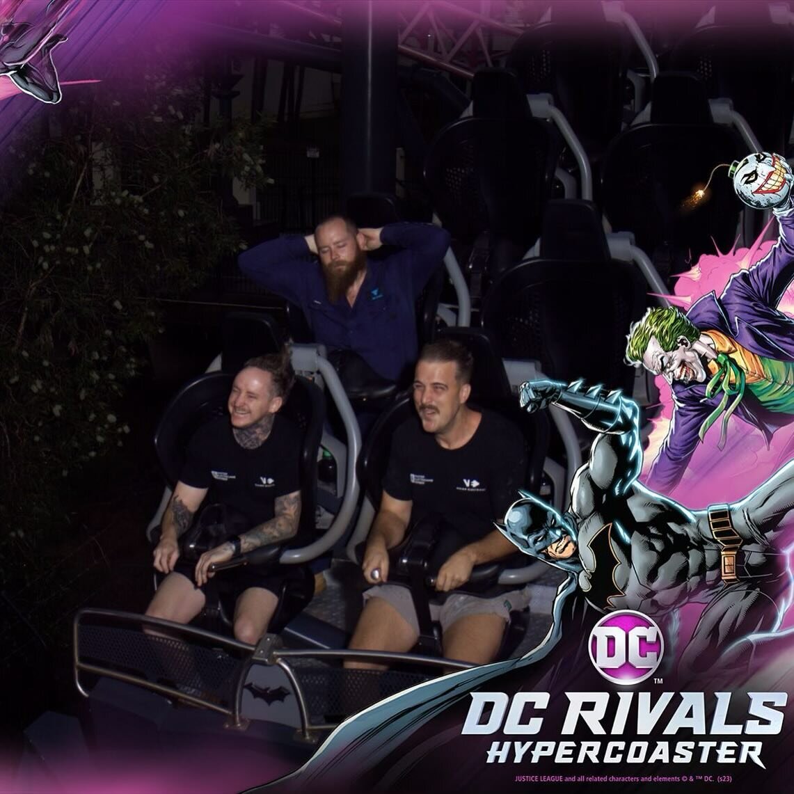 Work hard, play hard (the team say) 😂 working at @movieworldaus isn&rsquo;t complete without a ride on the Hypercoaster 🎢