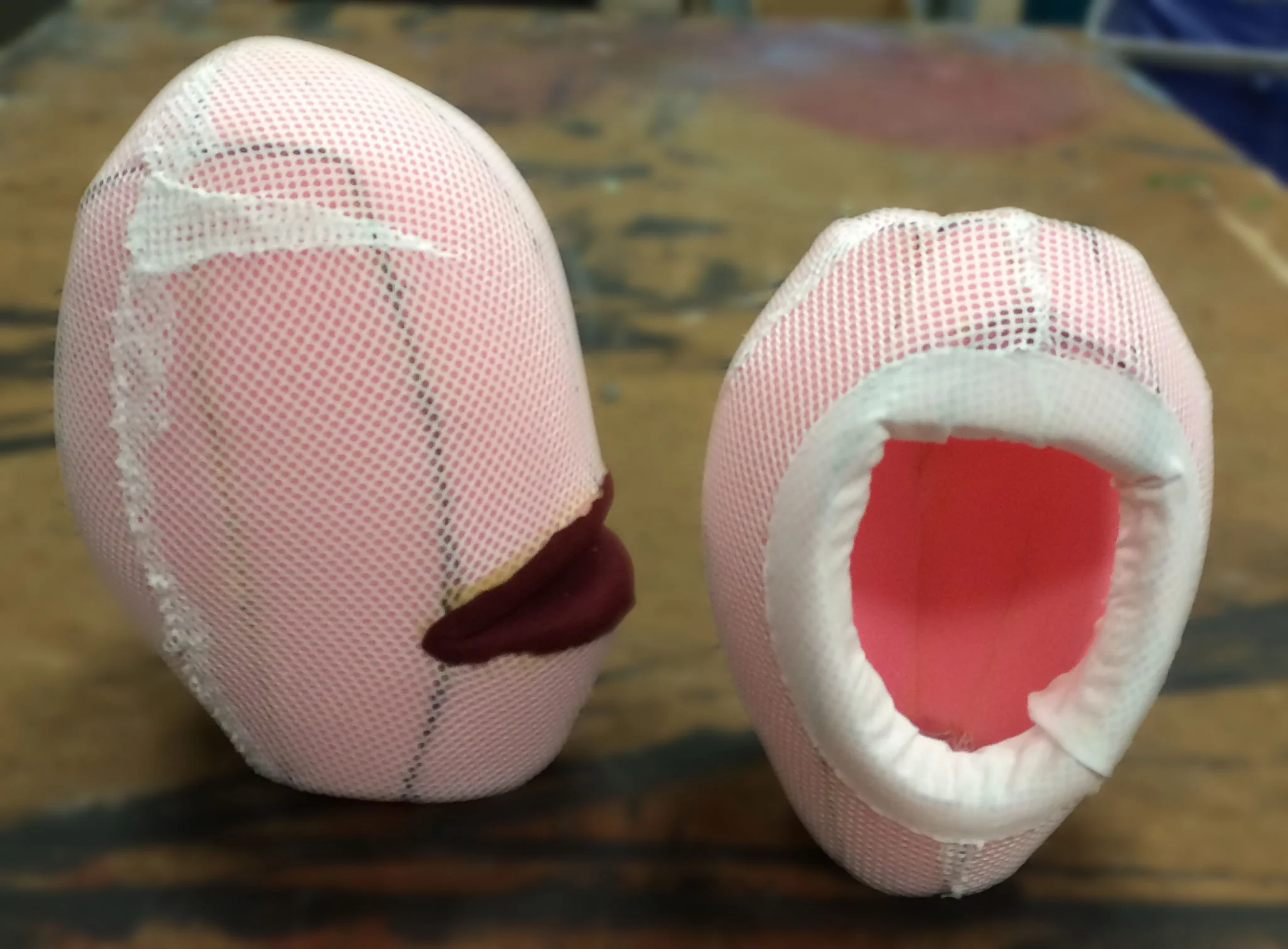   Head and body in process  