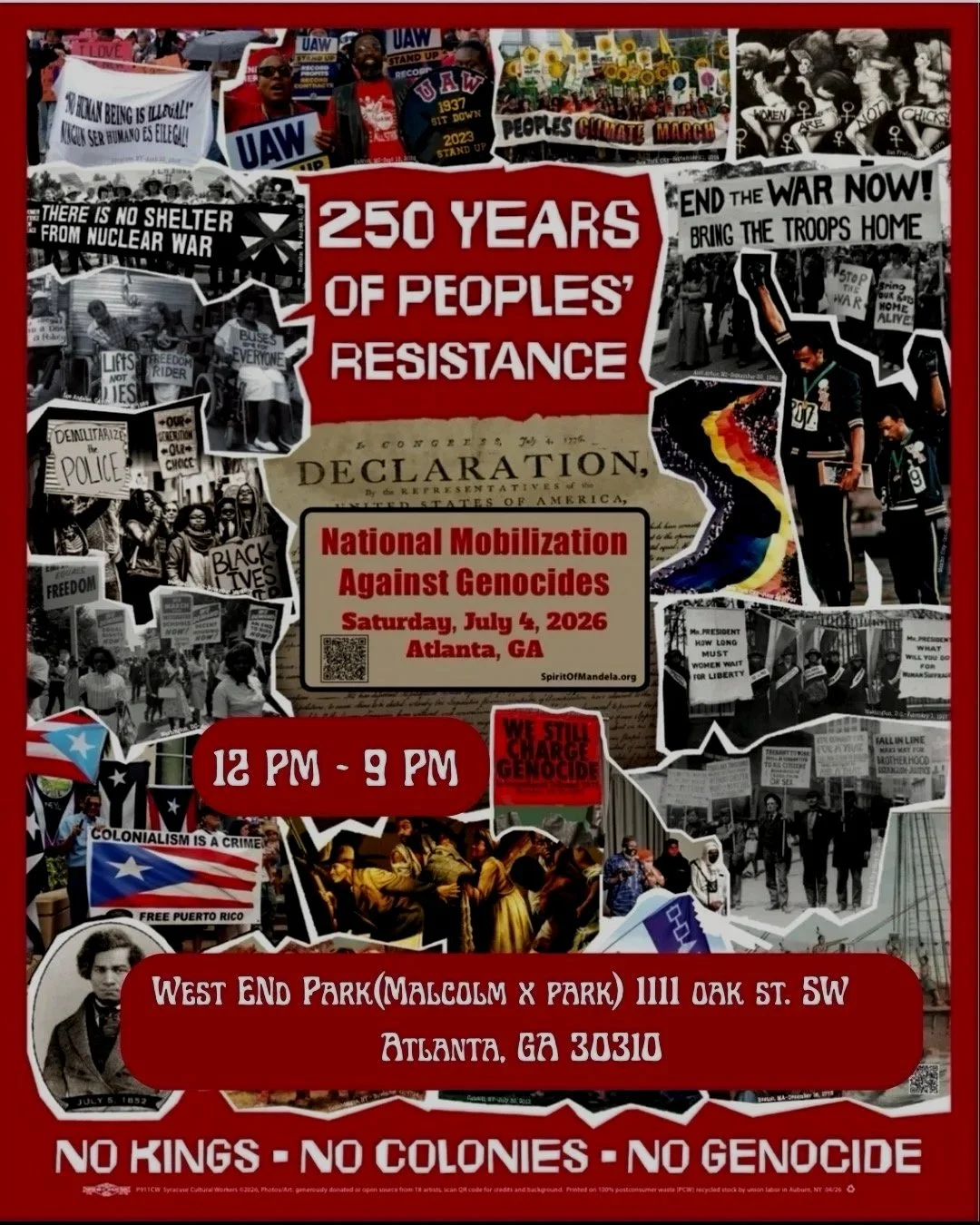 250 Years of Peoples' Resistance: National Mobilization Against Genocides - Atlanta, GA
