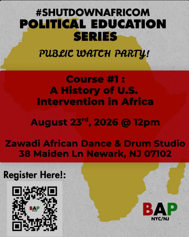 [NYC] Watch Party: #ShutdownAFRICOM Political Education Series