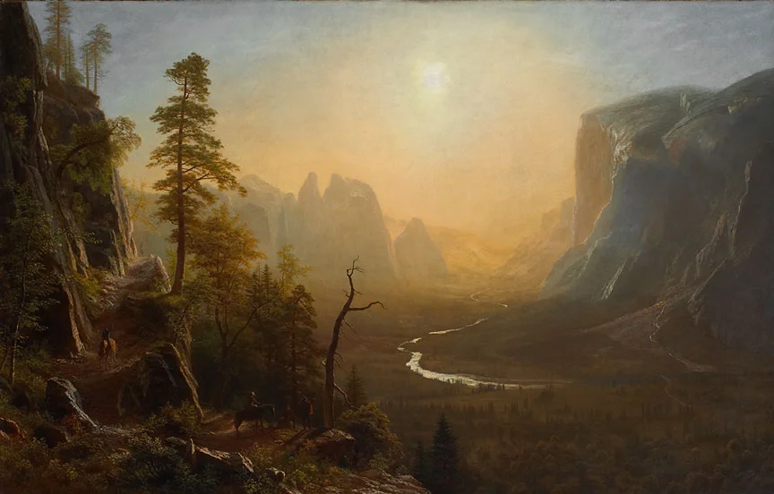 Albert Bierstadt, “Yosemite Valley, Glacier Point Trail,” ca. 1873. Oil on canvas, 137 x 215 cm. Yale University Art Gallery (1931.389).