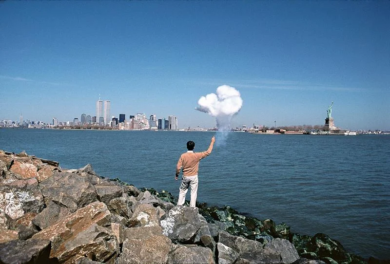 Cai Guo-Qiang, “The Century with Mushroom Clouds: Project for the 20th Century,” 1996. Explosion event, dimensions variable. New York, NY.