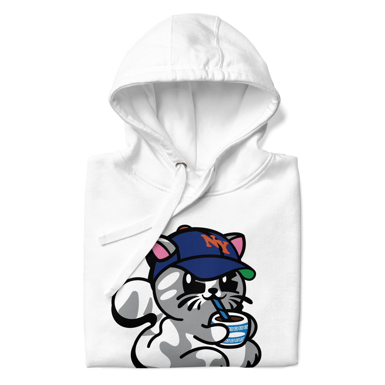 Coffee, Fitted Hat And Chill NYC Cat Unisex Hoodie AVAILABLE