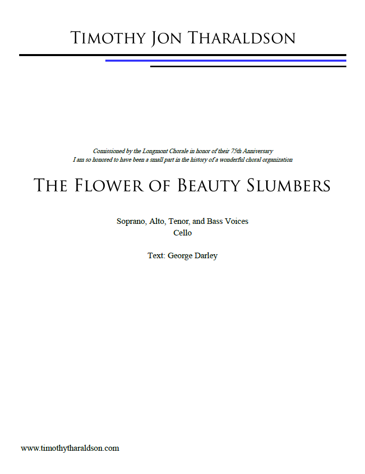 The Flower of Beauty Slumbers - SATB