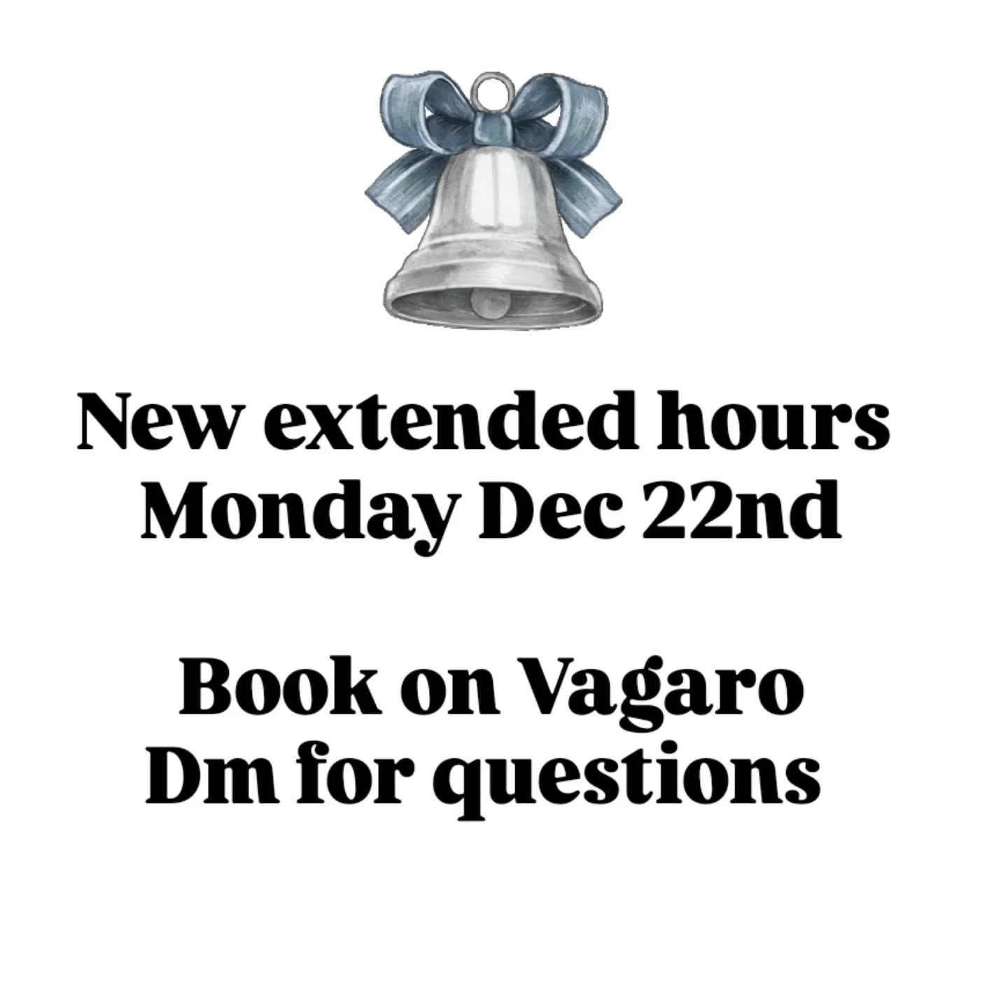 Extended holiday hours

#beautybarglencove #holidayprep #holidaybeauty