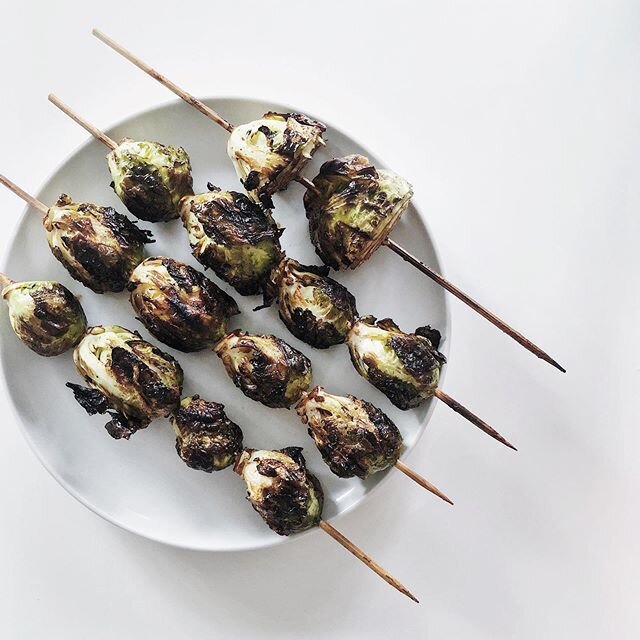 pushing #brusselsprouts on skewers &bull; my biggest workout this april