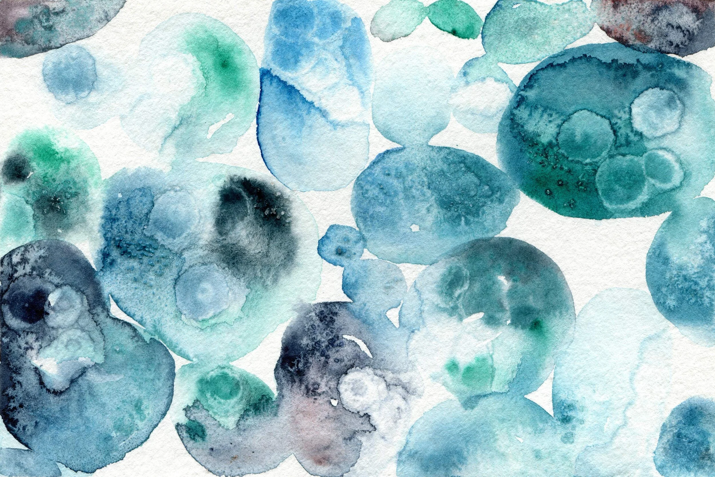 Glass Sand I, Watercolor Art Print on Paper, abstract ocean painting by Janet Meinke-Lau