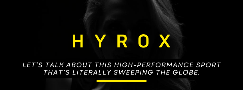 Hyrox image with coach Jamie Sheppard in the background. Let's talk about this high-performance sport that's sweeping the nation"