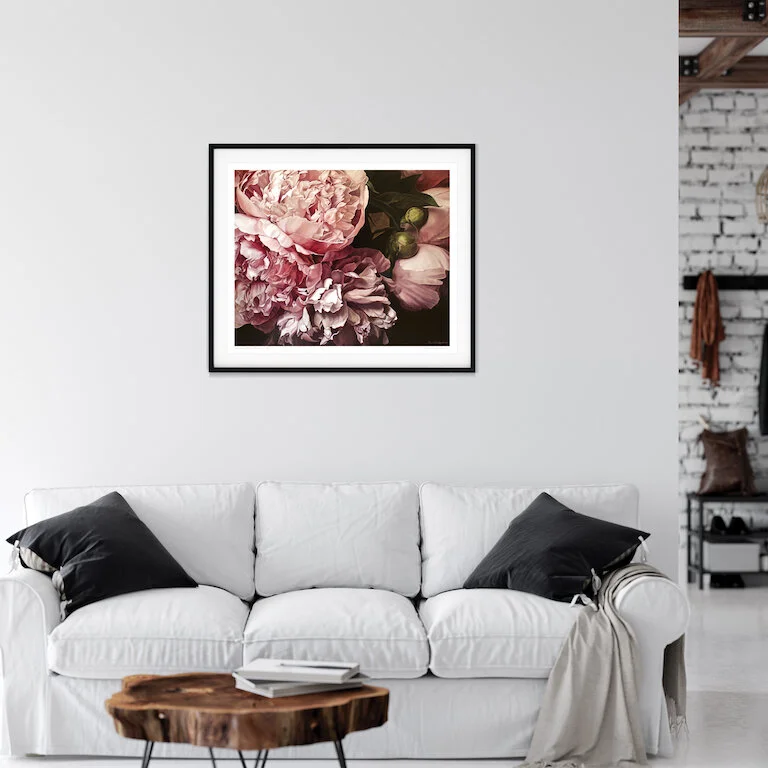 'Antique Pink Peonies' Limited Edition Print in Living Room RGB.jpg