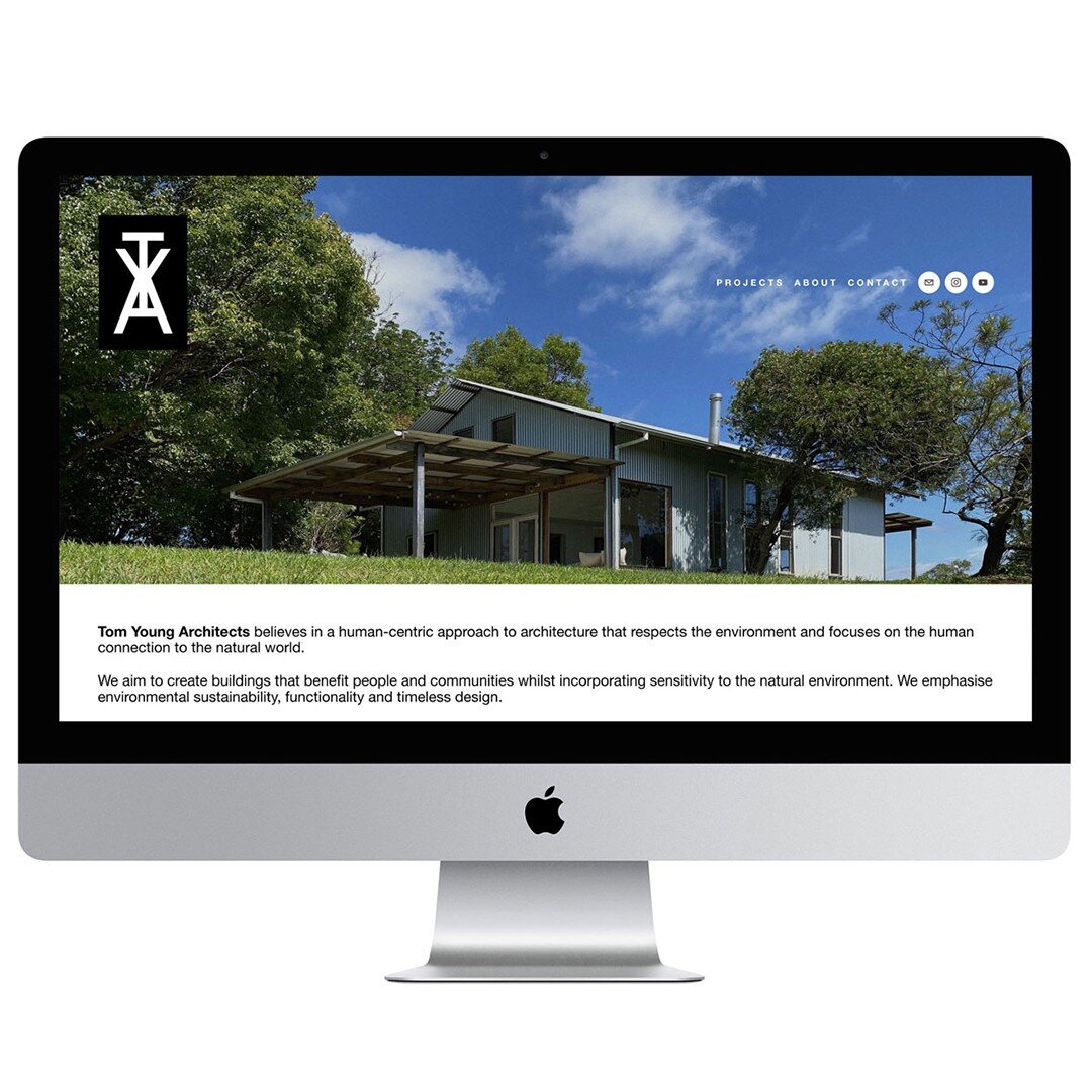 The Project - to develop a simple brand mark that represents the character of Tom Young Architects, in addition to a responsive portfolio website that provides a platform for the architectural work.