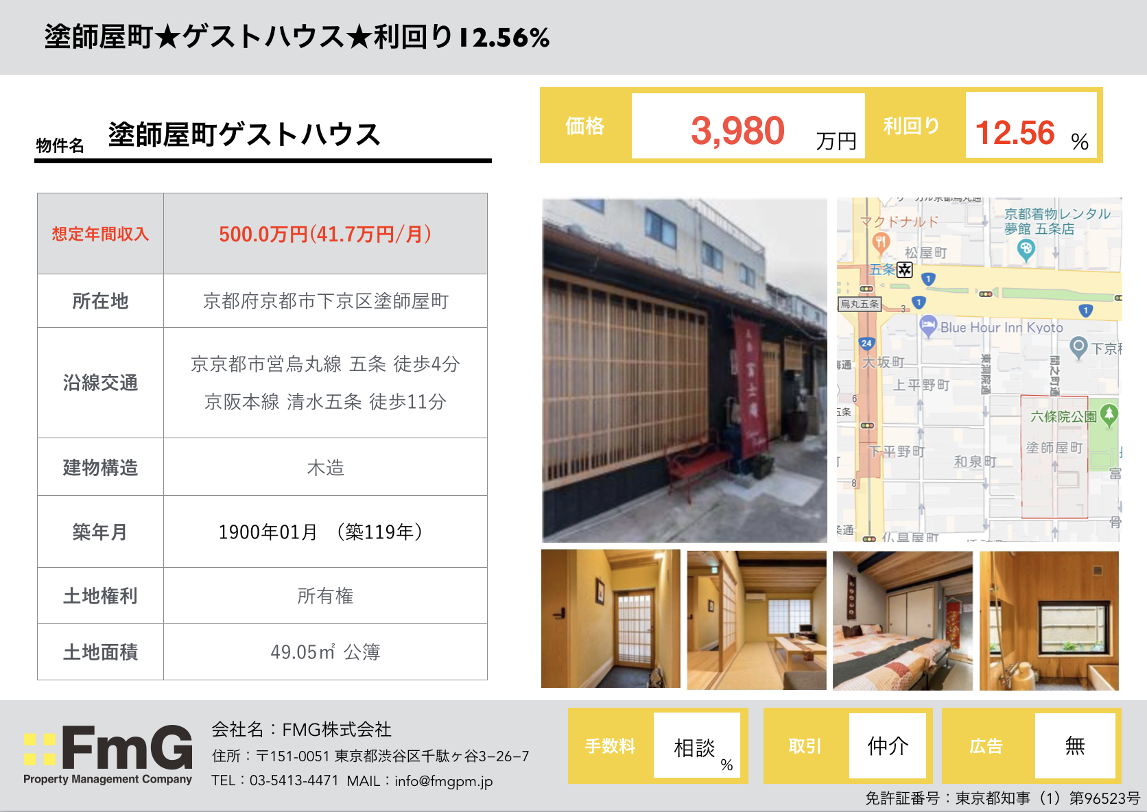 塗師屋町ゲストハウス 3980万円
