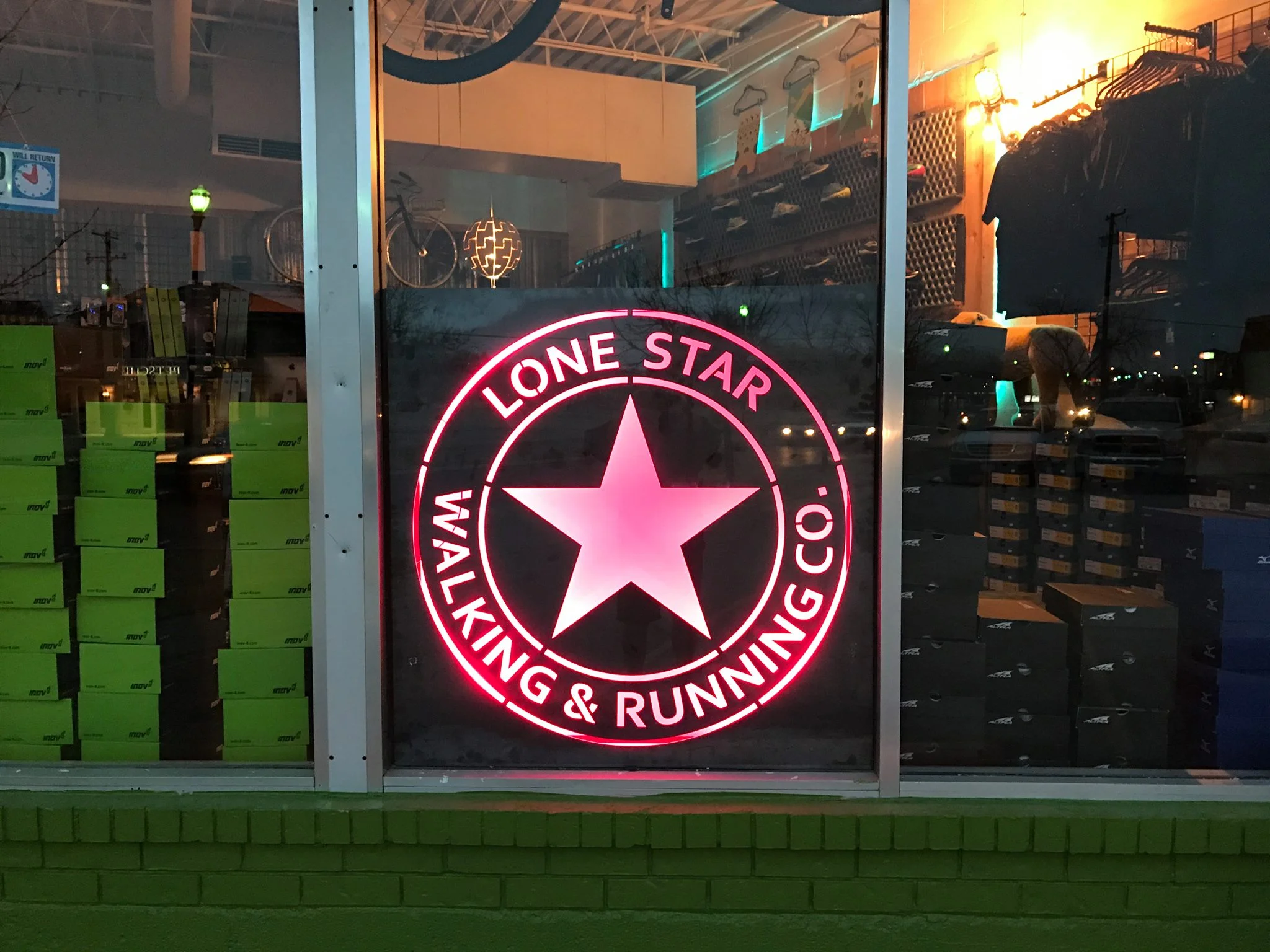 Store Sign at Lone Star Walking & Running Co.