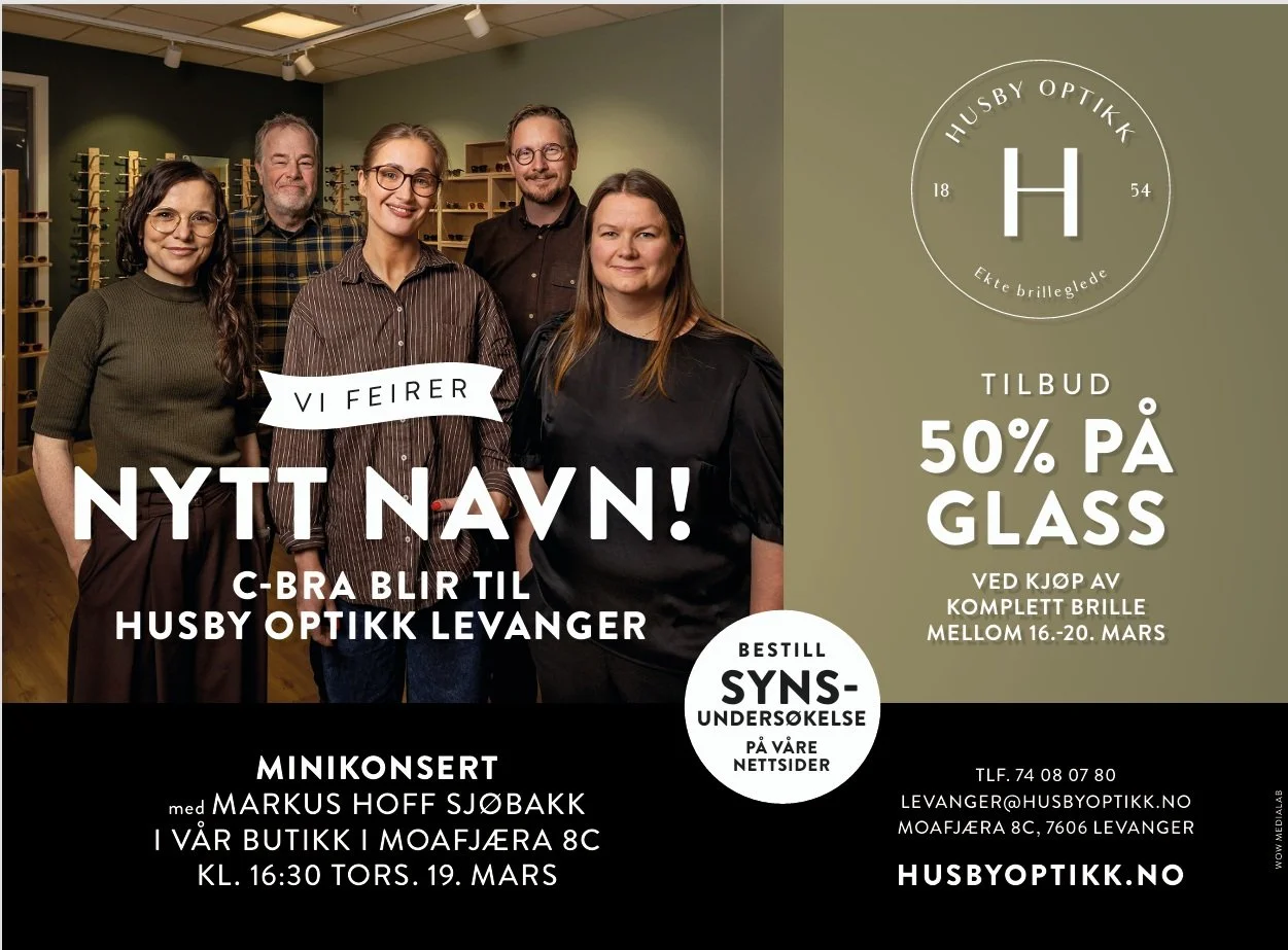 Vi feirer at C-bra blir til Husby Optikk Levanger!