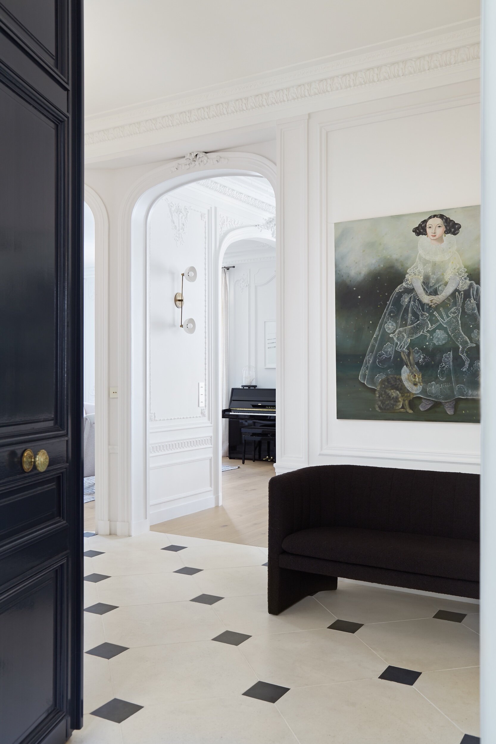 Entrance to a newly renovated apartment in Paris