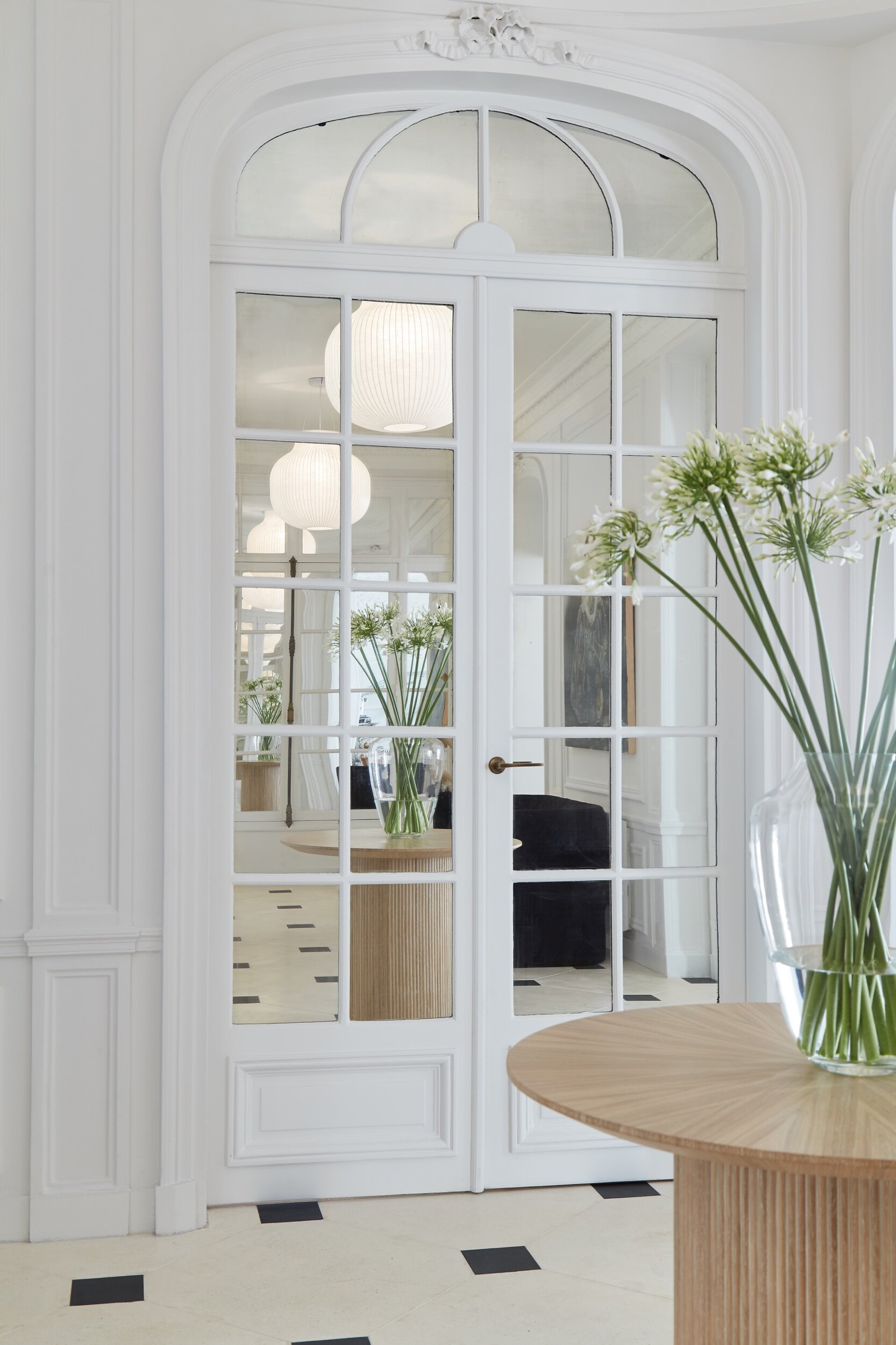 Glass door in a newly renovated apartment in Paris