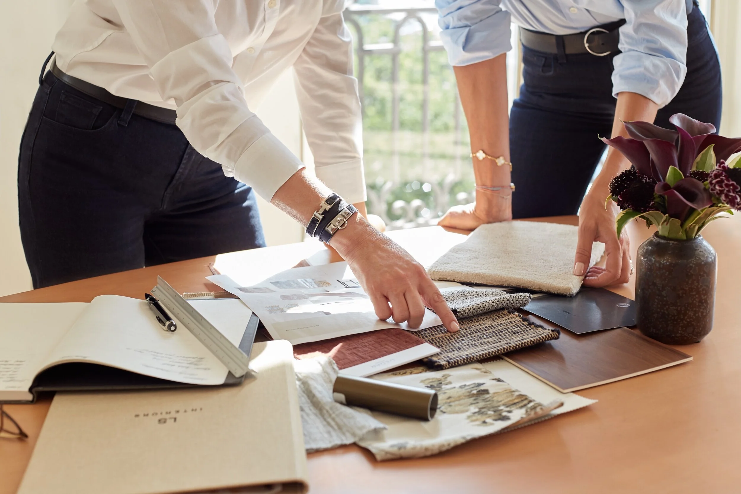 Interior designers at work in by Lichelle Silvestry's studio