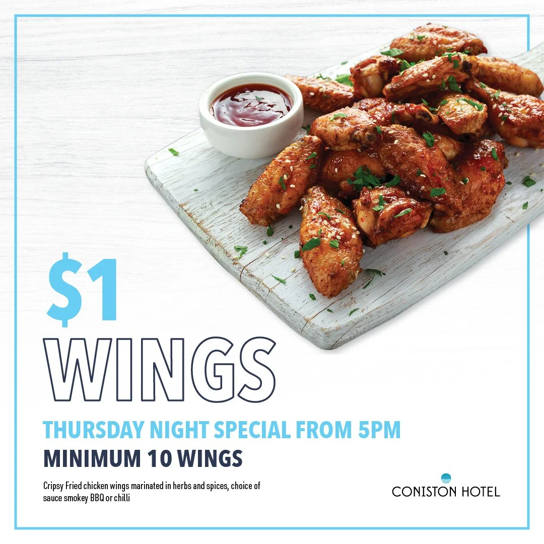 Wings special at The Coniston Hotel Wollongong