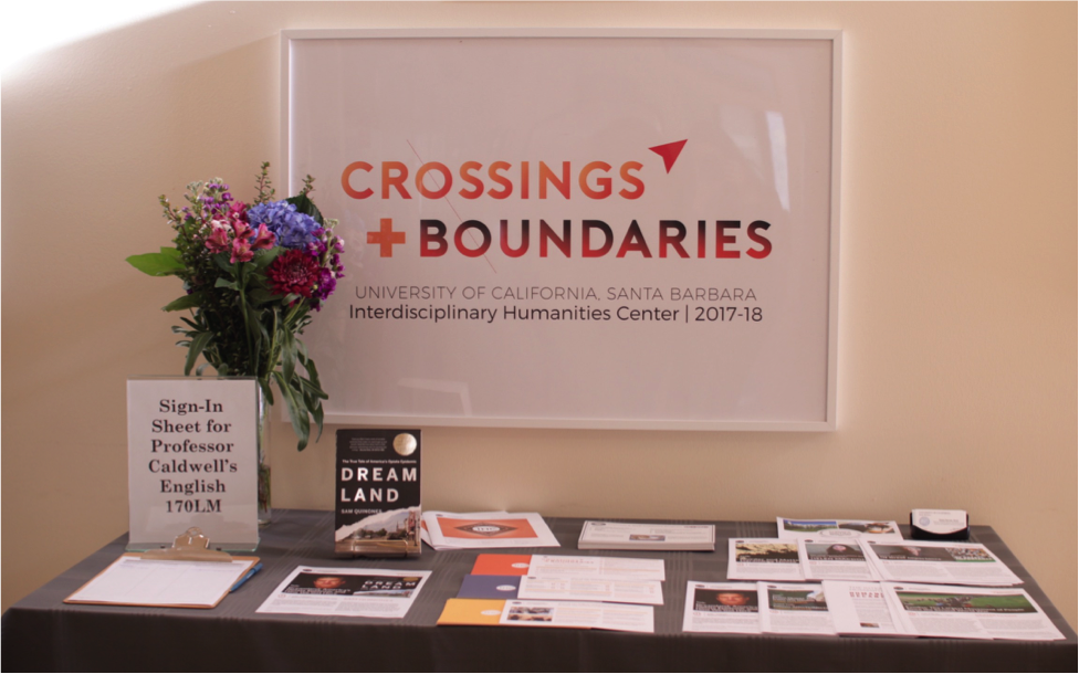 Quinones' talk was part of a lecture series called Crossings + Boundaries hosted by the Interdisciplinary Humanities Center (IHC).