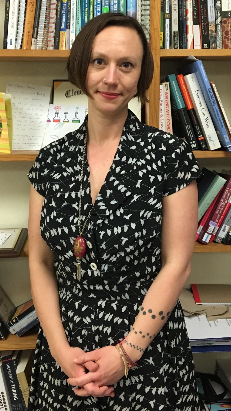 Writing Program lecturer Patricia Fancher has won a CCCC Emergent Researcher Award. (Photo taken by Sasha Nasir)