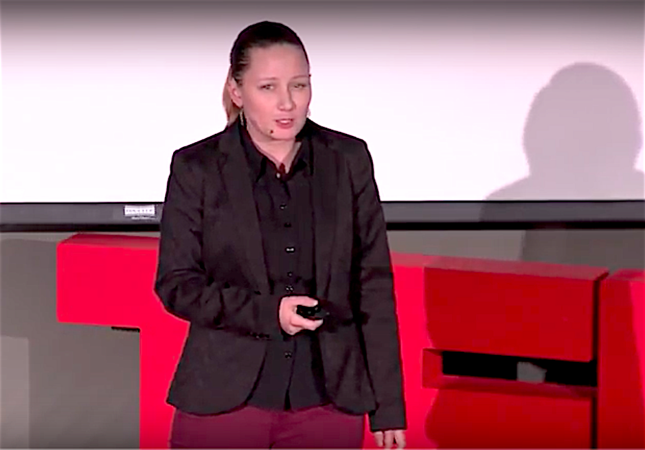 Justine Bethel gives her speech at the TEDxUCSB event in March, 2018.
