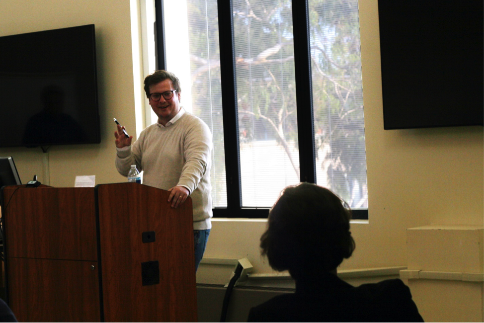 UC Santa Barbara Classics scholar Noah Segal answers questions from the audience about Late Roman Republic values and youth military service.