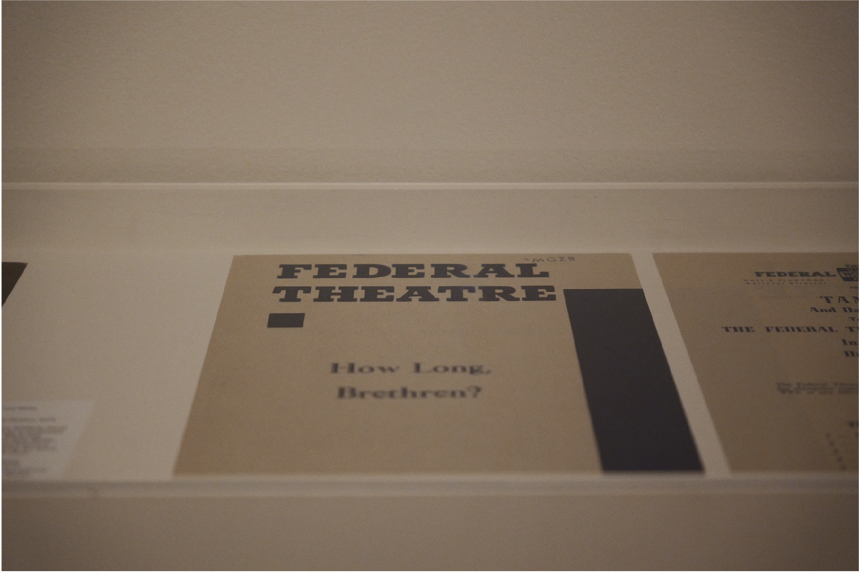  The Federal Theatre Project was a theater program established during the Great Depression to fund the arts. This pamphlet features the Federal Negro Chorus, which provided much needed work and exposure to hundreds of black actors, directors and play