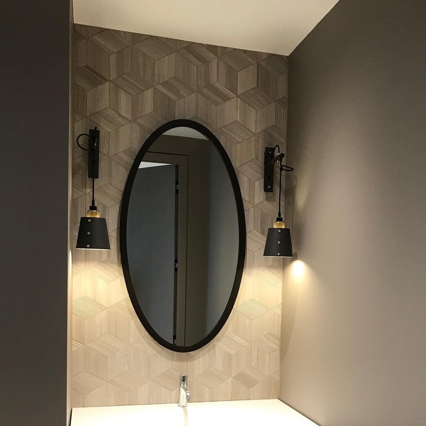 More beautiful tiles #rhomboid #cloakroom #interiordesign #interiorarchitecture #lightingdesign