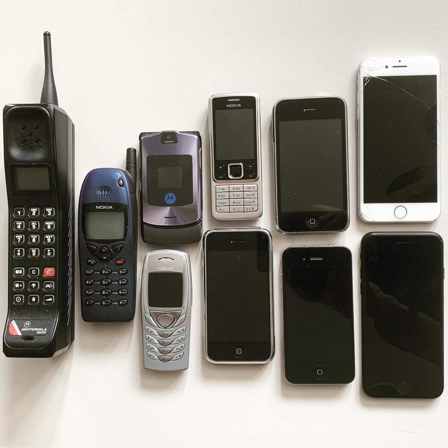 My life in phones #Motorola #nokia #apple #iphone #probablyafewmore #whatnext