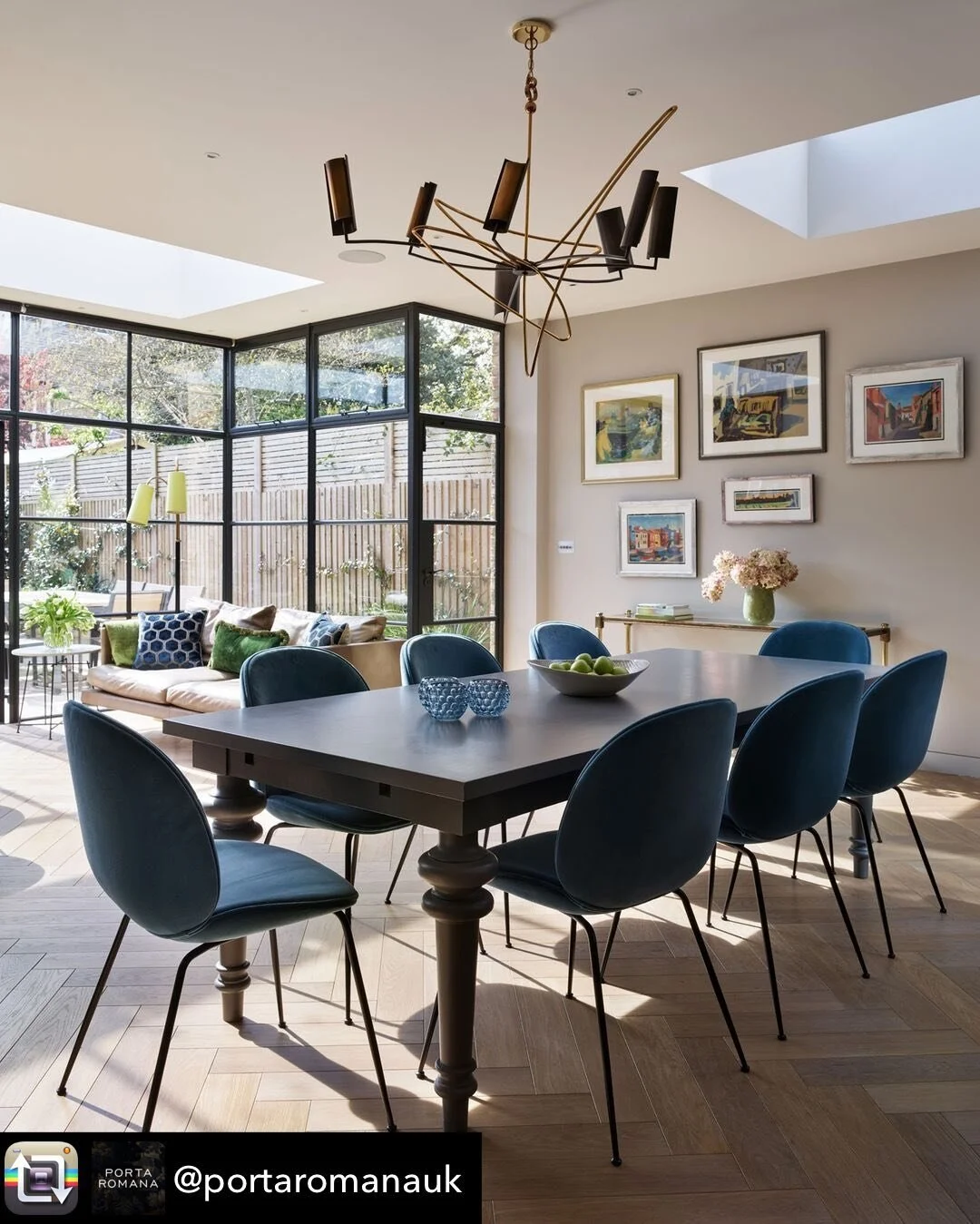 Repost from @portaromanauk - Our Sputnik ceiling light follows the form of a graphic doodle and takes its name from the first satellite to orbit earth. Designed in collaboration with @garethdevonaldsmith, the Sputnik hangs from the ceiling like a pie