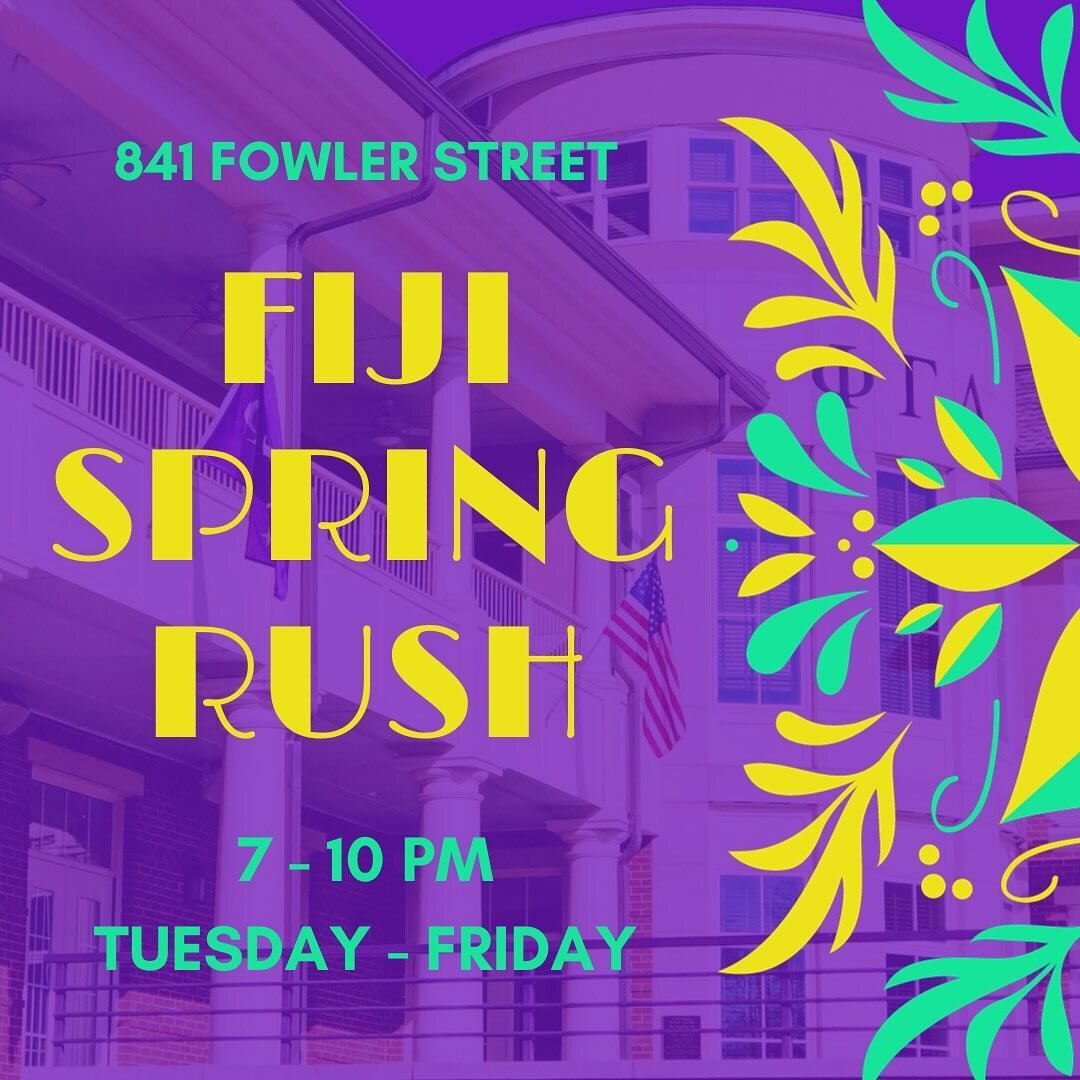 Formal rush starts tomorrow, see you there!