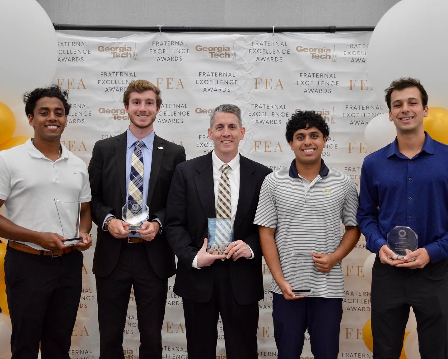 Last week, FIJI received 5 Fraternity Excellence Awards❕

1. James E. Dull Award 
Awarded to the best overall fraternity chapter on campus.

2. Community Impact Award
Acknowledges a chapter with an admirable community involvement and has raised consi