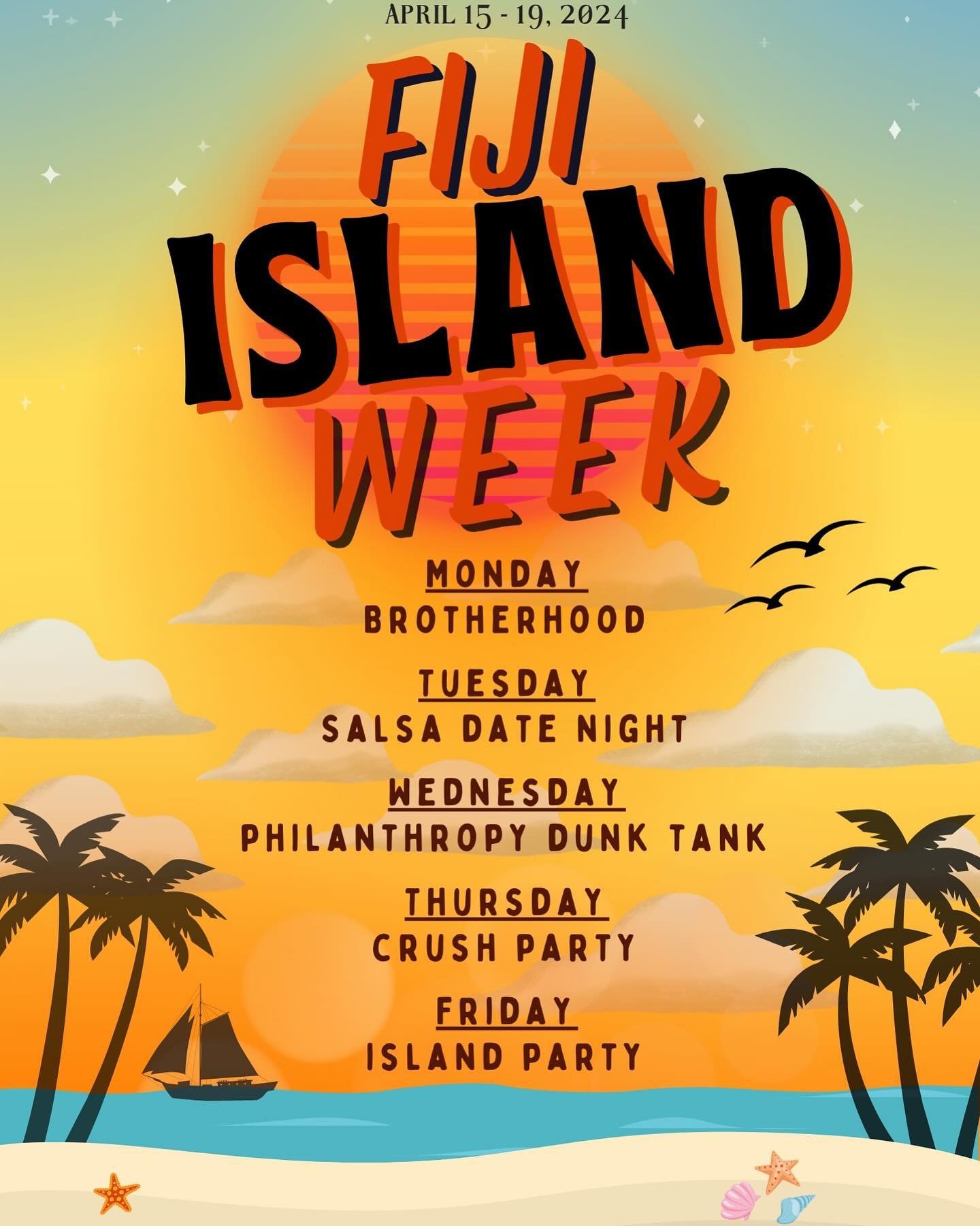 Island Week at FIJI is NEXT WEEK‼️🏝️